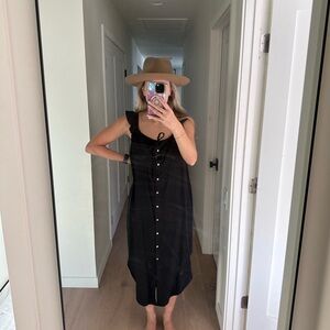 Hatch Elegant Black Button-Down Maternity Dress